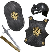 Novelty Giant Childs Armor Gladiator 4 Piece Costume Set Black