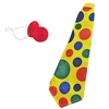 Giant Yellow Foam Clown Neck Tie & Honking Red Nose Set